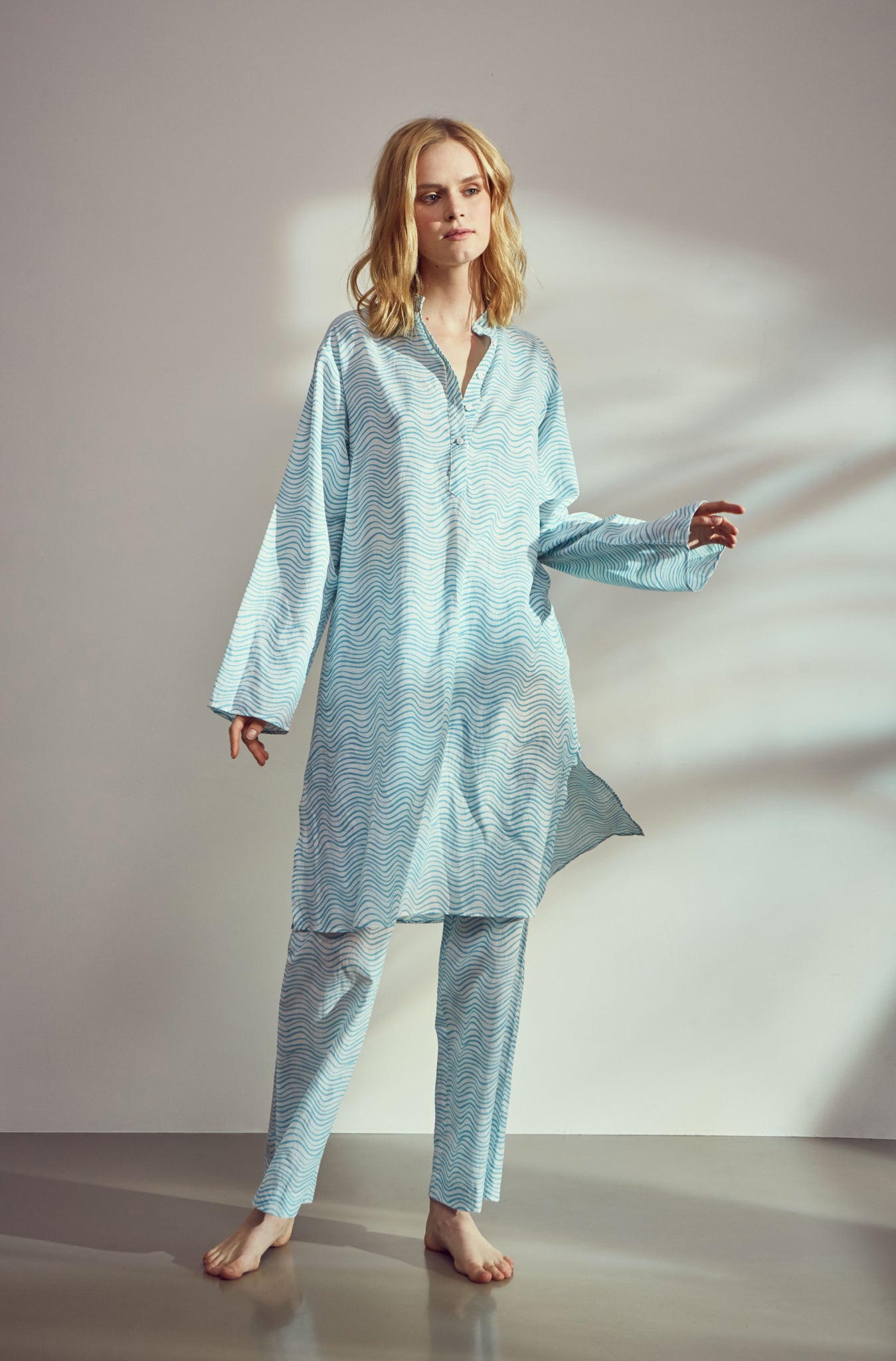 Khadi Cotton Nightshirt Sustainable Luxury Robe De Voyage Robedevoyage 2087